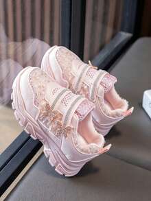2026 New Unisex Kids' Sports Shoes, Mesh Breathable, Versatile, Lightweight, Comfortable, Casual Chunky Sneakers - Pink - View 4