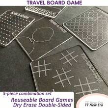 5pcs Reusable Whiteboard Game Set - Double-Sided Dry Erase Boards, Including Word Guessing Game And Tic Tac Toe - Portable 10x10cm Whiteboards, Suitable For Travel, Classroom, Home School, Party - Erasable Surface, Ideal For Family Game Night, - Multicolor - View 2