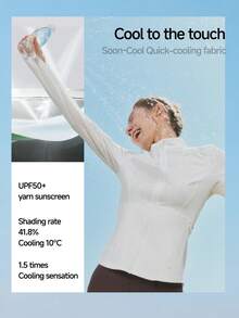 Beneunder Women's Cooling Quick-Dry Sun-Protective Jacket (Slim Fit, Stand Collar) AL013 - Baby Blue - View 5