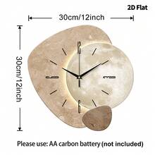 Horloge murale design lune moderne, mouvement quartz ultra-silencieux, sans bruit de tic-tac, design plat, convient pour décorer le salon, la chambre, le bureau, la cuisine et le café, cadeau décoratif parfait pour les amis et la famille, peut être utilisé pour la décoration de la chambre, la décoration de la chambre, la décoration du dortoir, la décoration de la rentrée scolaire, la surprise scolaire, la saison de la rentrée scolaire, la décoration de mariage, le cadeau d'anniversaire d'un ami, la décoration de la maison et les fournitures scolaires. - Horloge murale décorative - Voir 19