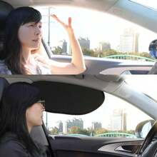 3pcs Car Sunshade Set: 1 Front Windshield Sunshade + 2 Front Side Window Sunshades, Heat Insulation And Cooling, Does Not Obstruct Driver And Passenger View - Black - View 4