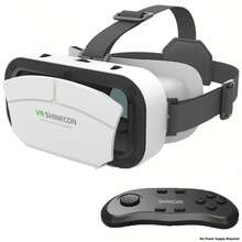 YIYI 虛擬實境 VR 頭戴式 3D 眼鏡，適用於電視、電影和電子遊戲，相容 iOS 與 Android，支援 4.7-7.2 吋螢幕 - 白色 - 彩色 - 查看 12