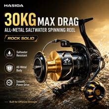 Gulungan Pancing Air Asin Besar HASIDA Metal Full Metal Heavy Duty 30kg Max Drag - Kokoh dan Teguh - View 3