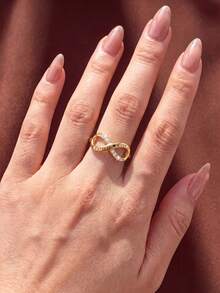 1 buah Cincin Cinta Tak Terhingga Perak Sterling S925, Cincin Abadi, Hadiah Perhiasan Halus, Aksesori Harian, Hadiah Pertunangan/Pernikahan - Gaya 3 - View 3
