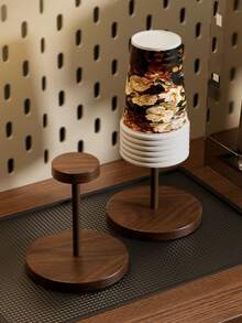 2pcs Paper Cup Holder, Faux Walnut Wood Paper Cup Storage Rack, Tea Cup Organizer, Commercial Paper Cup Stand, Suitable For Countertop And Desktop, Coffee Bar, Kitchen Counter, Office Breakroom, Cafe, Hotel, Bathroom, Bathroom Accessories, Kitchen Supplies, Home Goods, Home Essentials, Back To School, Home & Kitchen, Autumn Decor, Bedroom Decor, Christmas Decor, Living Room Accessories, Party Supplies, Halloween Decor, Graduation Season Decor, Kitchen Accessories, Halloween Home Decor, Bathroom Decor - Multicolor - View 4