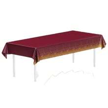 3PCS/1PC 54*108in Disposable Tablecloth For Party Decoration, Pink Gradient Gold Glitter Pattern, Suitable For Wedding, Birthday, Various Theme Parties And Daily Decoration - Pink - View 8