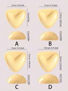 1 Pair Double-Sided Self-Adhesive Breast Pads, Reusable Invisible Thickened Swimsuit Pads, Waterproof Suitable For Swimming (Strong Adhesion, Please Follow Usage Instructions, Not Recommended For Ordering) - Triangle Cup - View 4