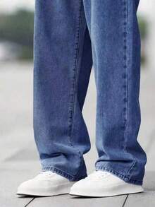 Tween Boy Minimalist Straight Leg Denim Jeans - Blue - View 4