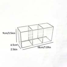 1-Compartment Tableware Storage Box With 3 Dividers, Transparent Organizer Box For Makeup Brushes, Desk Stationery, Forks, Spoons And Knives, Suitable For Party, Kitchen Countertop Storage, Back To School Supplies - Multicolor - View 7