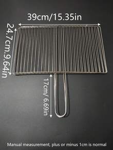 1pc Rectangular Wavy BBQ Grill Rack - Stainless Steel Material, Fish Clip, Meat, Vegetable, Suitable For Home And Outdoor Cooking, BBQ Accessories - Barbecue Net - View 12