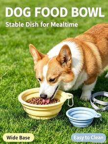 Bol d'alimentation et d'eau pliable en silicone pour animaux de compagnie avec clip mousqueton, bol de voyage portable et pliable pour chiens et chats, bol léger et étanche pour nourriture et eau pour animaux de compagnie pour la marche en plein air, la randonnée et le transport, répond aux besoins quotidiens d'alimentation en plein air - Multicolore - Voir 3