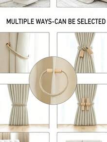 1pc/5pcs Magnetic Bohemian Style Curtain Tiebacks, Curtain Rope Buckles, Curtain Fixing Clips, Curtain Decorative Hooks, Home Window Decor - Multicolor - View 6