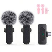 HITOZON Mikrofon Lavalier Nirkabel Profesional - Peredam Kebisingan Cerdas, Pasang & Mainkan untuk Ponsel Pintar dan Android - Mikrofon Jepit untuk Perekaman Video, Pengajaran, Wawancara, Podcast - View 1