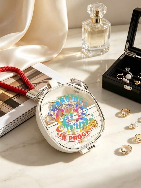 Keychain Jewelry Box With Colorful English Letter "Girl's Trip" Design, Creative Keychain, Bag Charm, Can Be Used As Backpack Pendant, Wallet Charm, Phone Chain, Jewelry Box, Travel Jewelry Storage Box, Suitable For Men And Women, Teachers, Students For Daily Commute, Business Travel, Combines Keychain And Bag Decoration Dual Functions, Graduation Season, Back To School Season, Teacher Appreciation Gift, Unique Birthday Gift, Party Gift, Back To School Gift, Teacher's Day Gift