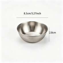 8pcs/6pcs/5pcs/1pc Stainless Steel Dipping Sauce Dish Set, Multi-Functional Round Tray With Small Bowls, Suitable For Sushi, Hot Pot, BBQ, Fried Chicken, Butter And Jam, Elegant Tableware For Dinner And Breakfast Butter Dish, Kitchen Gadget, Kitchen Essential, Suitable For Kitchen And Party Use. Christmas, Halloween, Thanksgiving Gift. - View 12