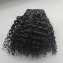 BINF Afro Curly Clip In Extension Human Hair Kinky Curly Clip Ins Full Head For Women Brazilian Remy Human Hair Natural Color 8Pcs 8-22 Inch - Natural Black - View 6