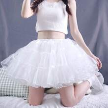 80cm/70cm/60cm/40cm/30cm 新娘禮服襯裙，2層/4層柔軟網紗聚酯纖維，可調腰圍/長度裙襬，白色/黑色蓬鬆內裙，適用於婚禮、蘿莉塔、Cosplay，模特身高155cm/61.02inch - 彩色 - 查看 21