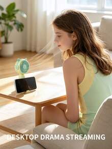 AOYI 1pc AA Battery Operated Portable Handheld Mini Fan With Base And 1 Speed Setting For Outdoor, Simple Style - Gradient - View 8