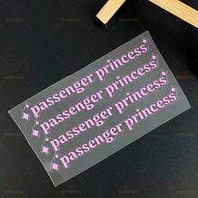 4 Packs Passenger Princess Car Rearview Mirror Stickers, Funny Creative Vinyl Car Decals, Universal Waterproof Vehicle Body Decor Stickers, Girly Car Interior Accessories - A - View 4
