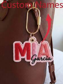 Embroidered Custom Name Keychain , Personalized Rainbow Tag Present, Colorful Letter Charm, Kids Backpack Bag Tag, Gift For Her,Rainbow Name Charm - Embroidered Name Keychain - View 2