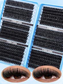 648/720/200 Clusters Segmented False Eyelashes, High Capacity Eyelash Extensions, Suitable For Beginners, Soft And Natural, Long-Lasting Portable Eyelash Book, Large Capacity Dense Fish Tail Eyelashes, Create Big Eye Makeup Look - D - View 8