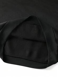 Men's Autumn/Winter Minimalist Solid Color Contrast Patchwork Loose Drop Shoulder Zip-Up Turn Collar Sweatshirt - Black - View 9