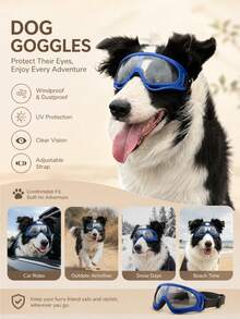 1 đôi kính bảo hộ chống gió cho chó, thiết kế dây đeo kép, phù hợp cho Border Collie, Golden Retriever và Corgi, dùng để bảo vệ khi đi xe - A - Xem 4