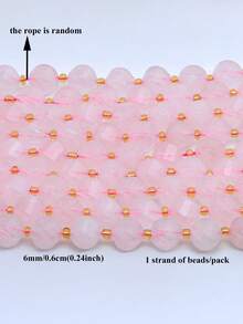 1 Fio de Contas de Pedra Natural 6/8/10mm Quartzo Rosa Facetado Contas Espaçadoras Soltas para Fazer Joias DIY Pulseiras Colares Acessórios Presentes - Multicolorido - Visão 10
