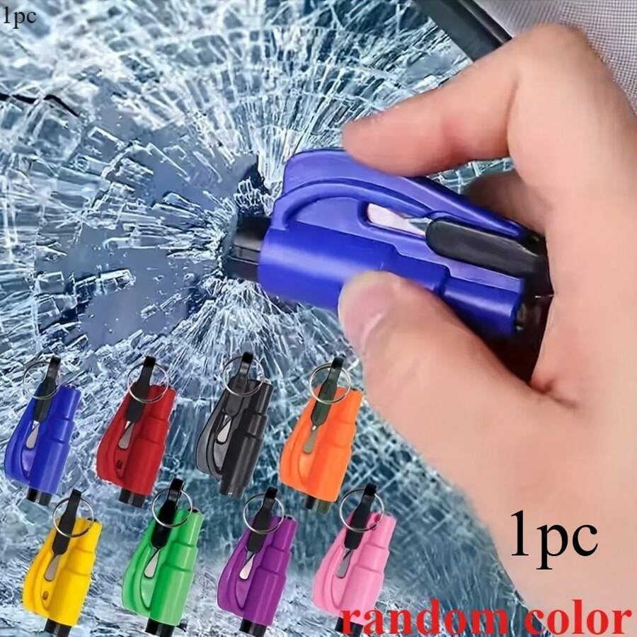 1pc Random Color Portable Mini Hammer, Multi-Function, Convenient, Mini Car Window Breaker, Travel Accessory, Portable Tool, Emergency Tool, Compact Design, Mini Hammer, Durable Structure, Great Valentine's Day Gift - Multicolor - View 1