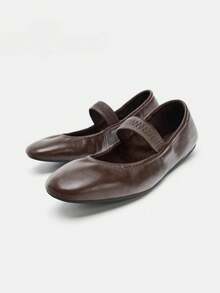 2026 Spring/Summer New Women's Bow Decor Ballet Flats - Brown - View 6