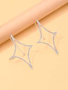 European And American New Style Four-Pointed Star Hanging Earrings, High-End Rhinestone Star Earrings Jewelry - Four-pointed Star - View 6