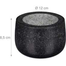 Granite Mortar And Pestle, Heavy-Duty And Durable, For Spices And Herbs, Polished Stone Mortar, Ø 12 Cm, 300 Ml, Black - 1 - View 4