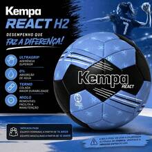 Bola Handebol Kempa React H2 Oficial Treino Jogo - Azul/Preto - Visão 8