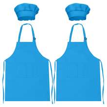 2pcs Kids Apron & Chef Hat Set, Suitable For 6-13 Years Old Boys & Girls, Cooking, Painting, Baking, Christmas DIY Party Wear - Multicolor - View 20