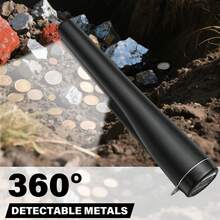Metal Detector Precision Locator, Professional Handheld Precision Locator Rod, 360° Treasure Hunting Precision Locator, With Waist Belt Pouch And LED, For Finding Coins, Gold, Silver, Antiques, Jewelry - Battery Not Included - Black - View 2