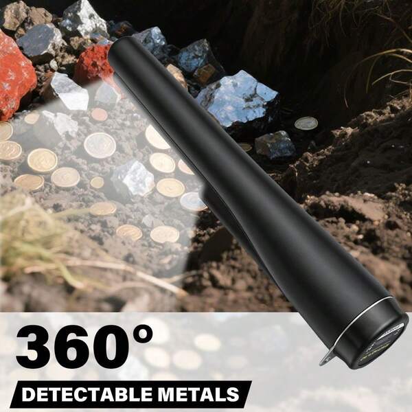 Detektor Logam Pencari Presisi, Tongkat Pencari Presisi Genggam Profesional, Pencari Presisi 360° untuk Berburu Harta Karun, Dilengkapi Kantung Sabuk Pinggang dan LED, Untuk Menemukan Koin, Emas, Perak, Barang Antik, Perhiasan - Baterai Tidak Termasuk