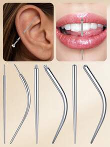 أداة إدخال مخروطية للثقب مع دبابيس إدخال ملولبة وغير ملولبة 14G/16G/18G/20G أداة تطبيق دبوس إدخال أداة مساعدة للتوسيع - فضي - مشاهدة 2