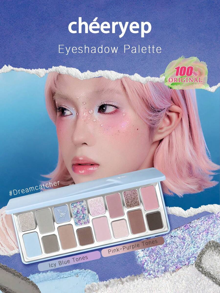 Chéeryep 捕夢網眼影盤,16色,啞光、亮粉、緞面、金屬色,多色調,適合派對、節日與日常使用,持久顯色、防暈染,禮品首選 - 追夢人 - 查看 1