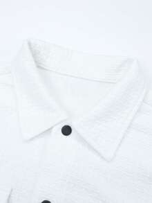 Men's Casual Textured Jacket, Lightweight Spring/Summer/Autumn Windbreaker - White - View 4