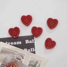 5/10/15 buah Magnet Kulkas Dekoratif Berbentuk Hati Bulat, Magnet Kancing Kulkas, Cocok untuk Dekorasi Rumah, Dapur, Kantor, Papan Tulis, Magnet Kulkas Dapur, Dekorasi Rumah - merah - View 6