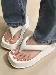 Summer Vacation Daily Outing Shopping Essential Fashion Versatile Item Thick Sole Comfortable Long Wear Without Fatigue Easy To Clean Suitable For Indoor And Outdoor Use - White - View 4