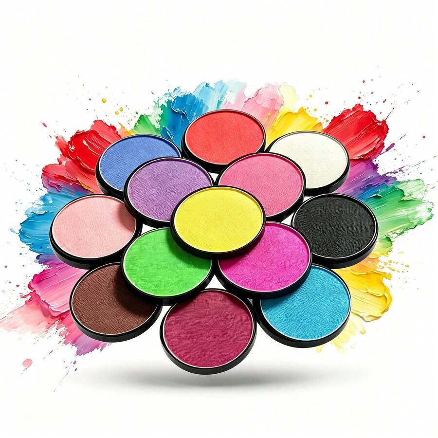 Round Colorful Artistic Painting Pigment, Vibrant Colors, Rich Texture, Even Application, Water-Soluble Material, Suitable For Art Creation, Art Exhibition, Back To School Season Art Supplies - Single Piece - View 1