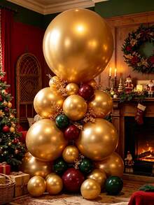 36 Inch Giant Metallic Gold Round Latex Balloons, 35g Large Metallic Gold Balloons For Birthday Wedding Anniversary Gender Reveal Graduation Babyshower Bachelorette Christmas Holiday Party Photo Backdrop Decorations - Gold - View 3