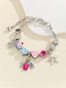 1 Luxurious And Fashionable Airplane, Luggage Multi-Element Bracelet, Adjustable For Women, A Special Gift For Women Traveling - Multicolor - View 3
