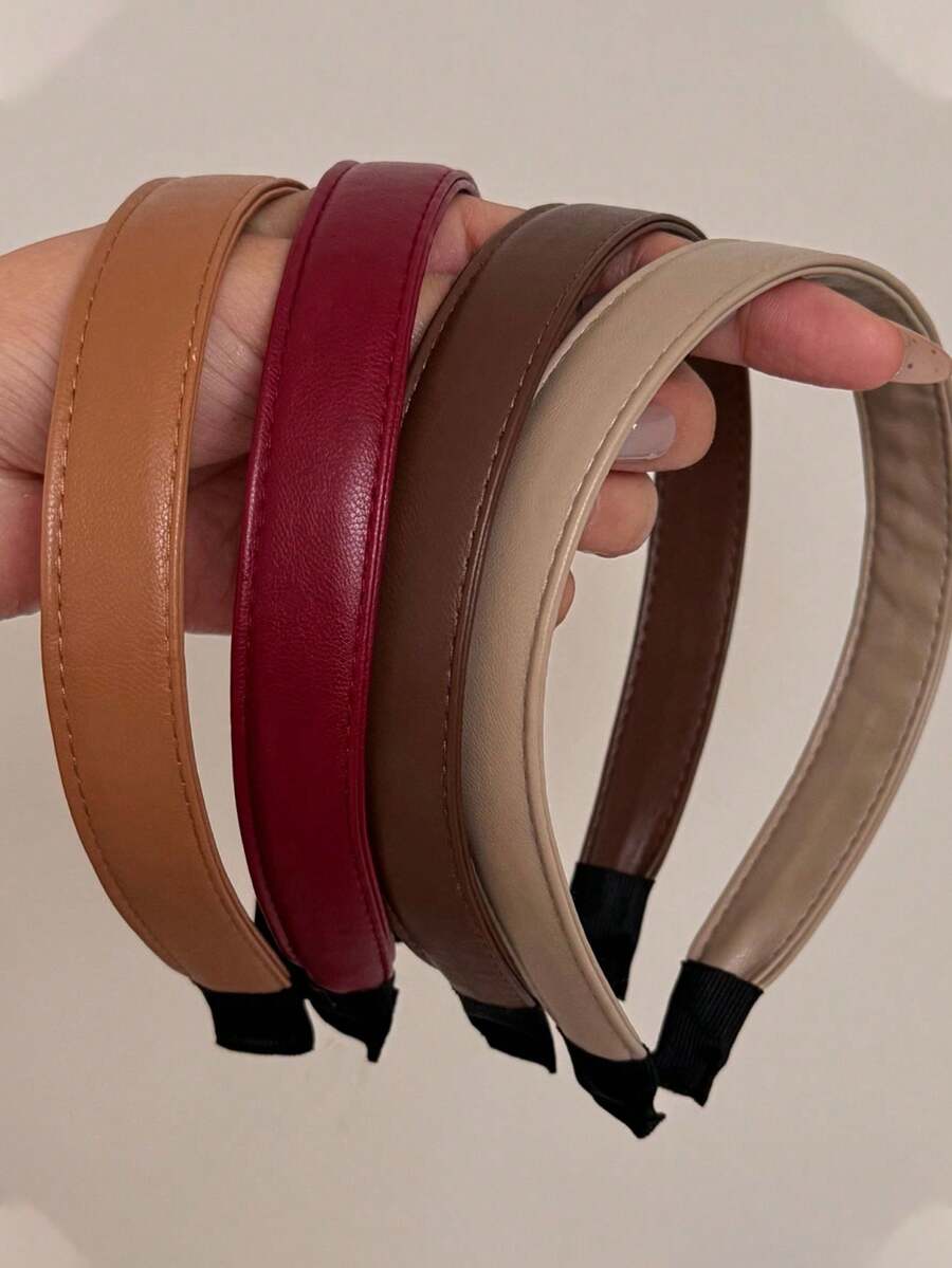 1pc New Vintage Elegant PU Leather Headband Hair Hoop Hair Clip Hair Accessory For Women - Multicolor - View 1