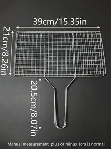 1pc Rectangular Wavy BBQ Grill Rack - Stainless Steel Material, Fish Clip, Meat, Vegetable, Suitable For Home And Outdoor Cooking, BBQ Accessories - Barbecue Net - View 17
