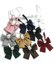 1pc Square Collar Bow Tie Suitable For Shirts, College Style, Daily, Party, Gift, Streetwear - Multicolor - View 12