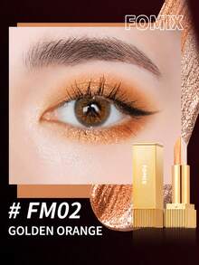 FOMIX Dual-Color Eyeshadow Stick, Pearlescent Shiny High Pigment Eye Makeup Pen, One-Stroke Dual-Color Gradient, Smooth And Easy-To-Blend Formula, Quick Application, Suitable For Beginners, Long-Lasting Eyeshadow, Suitable For Daily Makeup And Party - Golden Orange - View 7