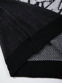 ANDREILEE Men's Unisex Crew Neck Knit Top Casual Street Loose Fit Pullover Short Sleeve Sweater T-Shirt Spring Summer - Black - View 10