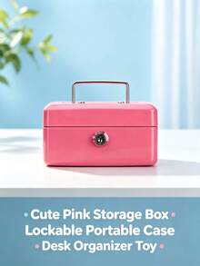 1pc Compact Metal Cash Box With Combination Lock, 6 Inch Security Lock Box With Money Tray, Glossy Black Finish, Suitable For Retailers, Personal Use, Home Office And Secure Storage, Size 15 X 12 X 9cm - Black - View 8